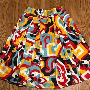 DSQUARED Multicolor Abstract A-Line Skirt